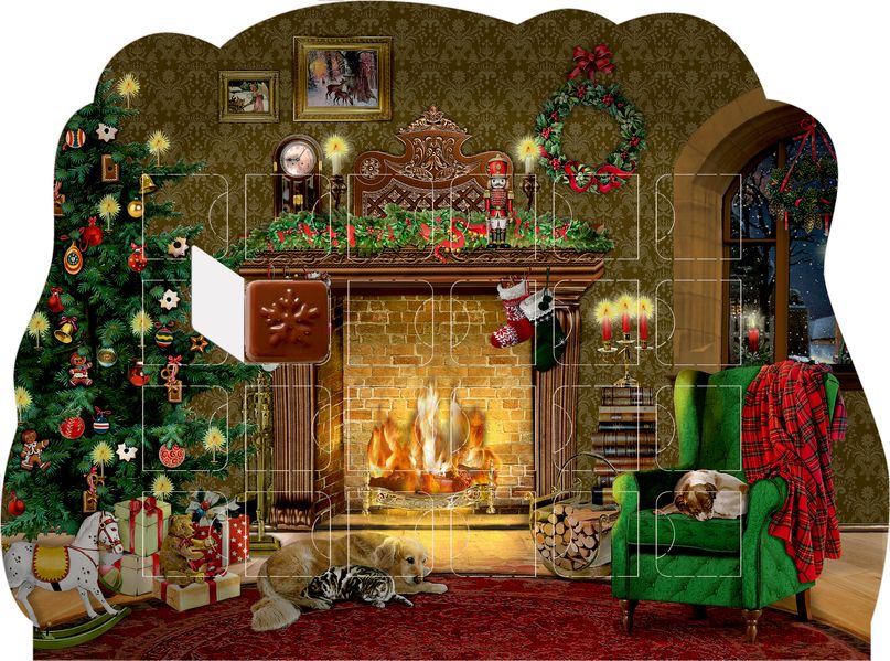 Adventskalender-Schokolade - Kaminzimmer