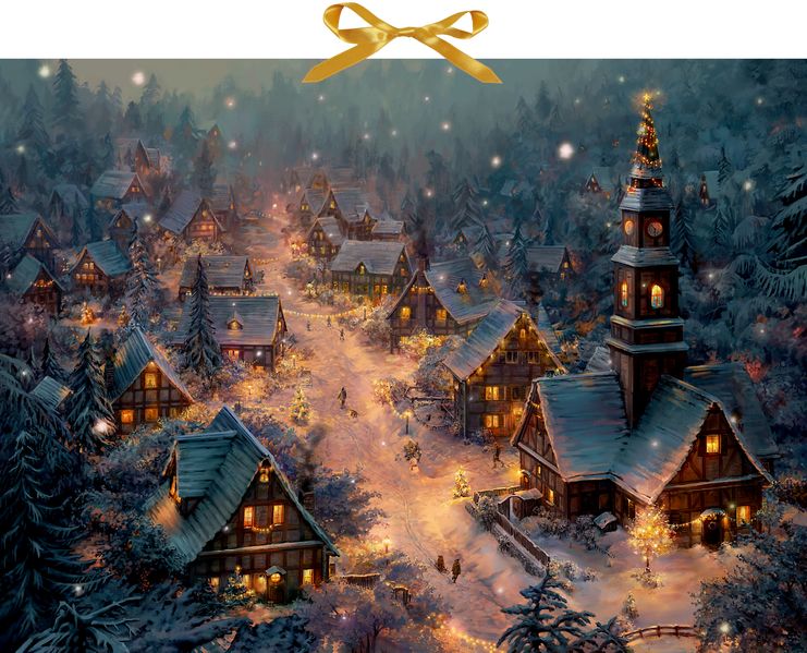 Wand-Adventskalender - Verträumtes Winterdorf
