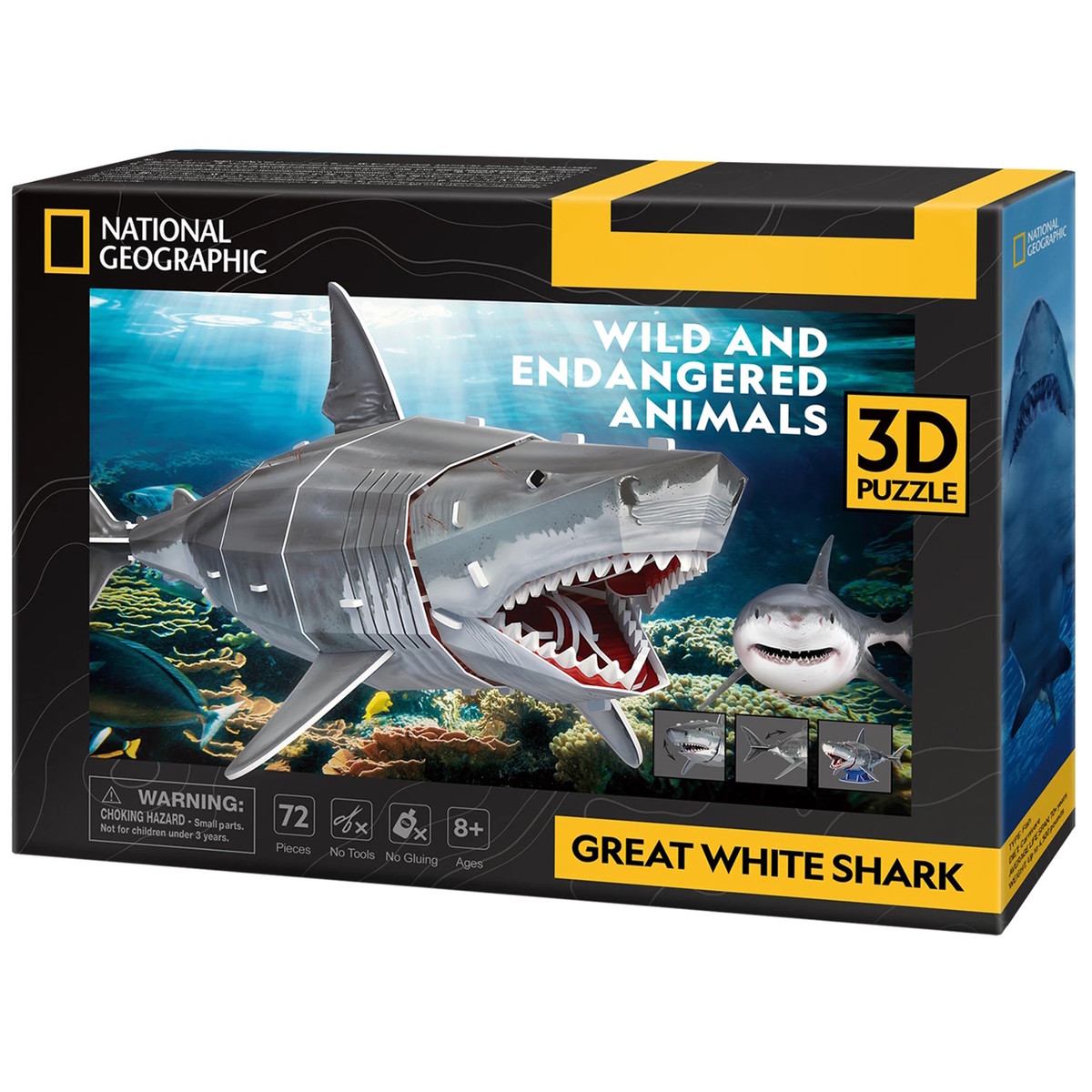 CubicFun - National Geographic 3D Puzzle Weißer Hai 72 Teile