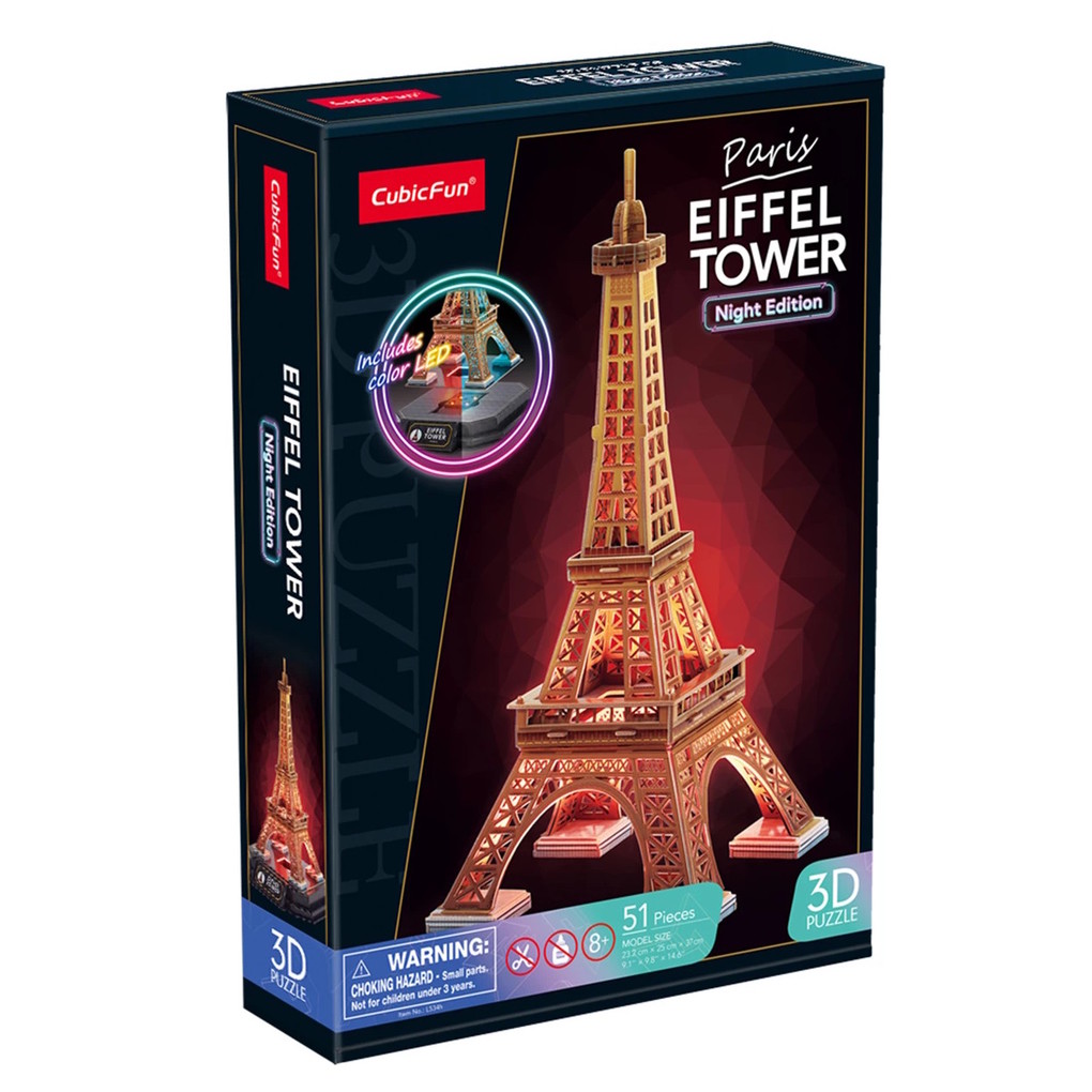 CubicFun - 3D Puzzle Eiffelturm LED 51 Teile