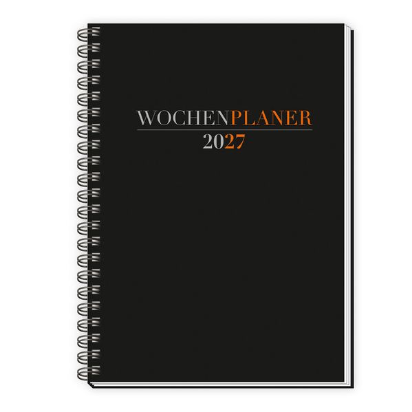 TRÖTSCH - Wochenplaner A5 mit Wire-O Schwarz 2027