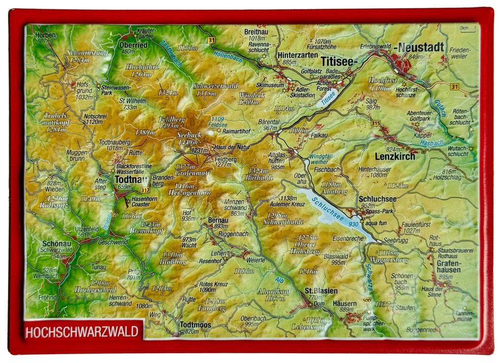 Reliefpostkarte Hochschwarzwald