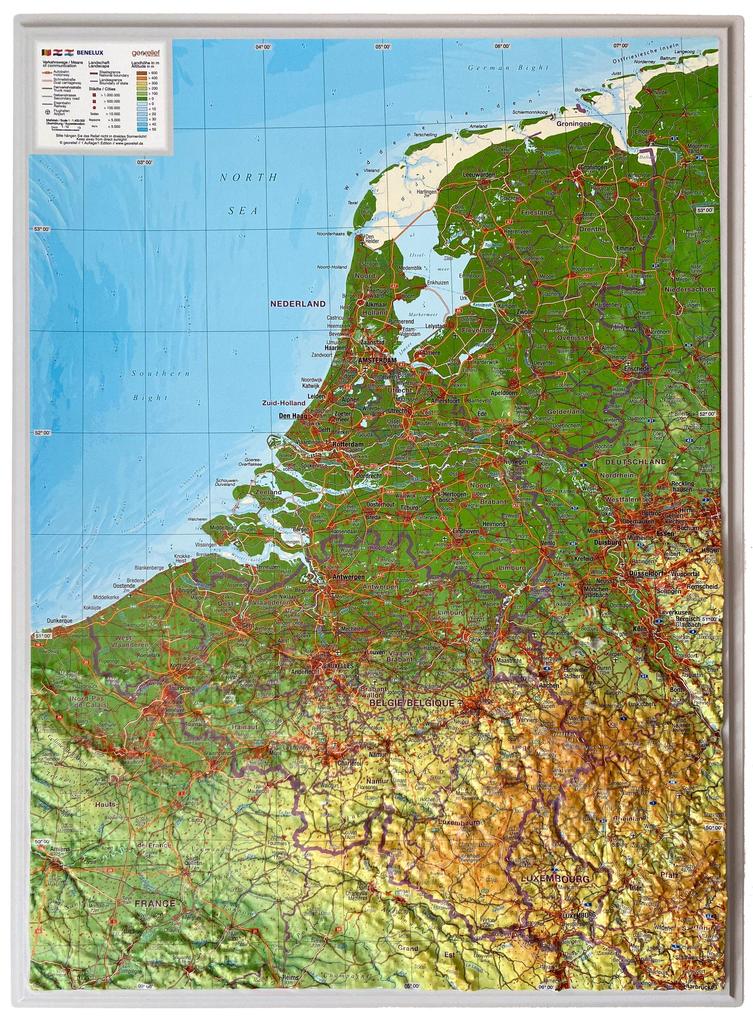 Relief Belelux klein 1:400.000