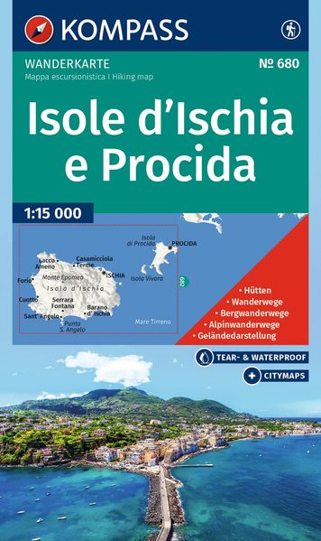 KOMPASS Wanderkarte 680 Isole d' Ischia e Procida 1:15.000
