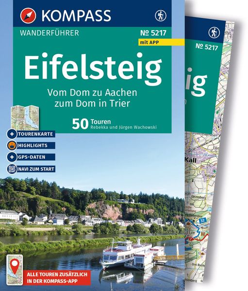 KOMPASS Wanderführer Eifelsteig vom Dom zu Aachen zum Dom in Trier 50 Touren mit Extra-Tourenkarte