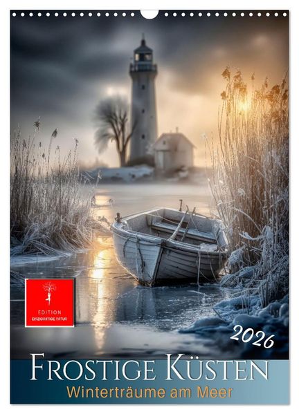 Frostige Küsten - Winterträume am Meer (Wandkalender 2026 DIN A3 hoch) CALVENDO Monatskalender