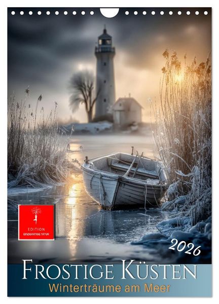 Frostige Küsten - Winterträume am Meer (Wandkalender 2026 DIN A4 hoch) CALVENDO Monatskalender