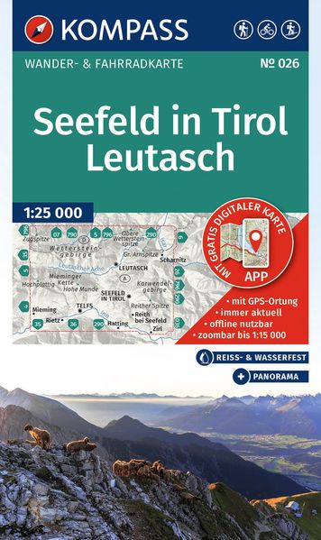KOMPASS Wanderkarte 026 Seefeld in Tirol Leutasch 1:25.000
