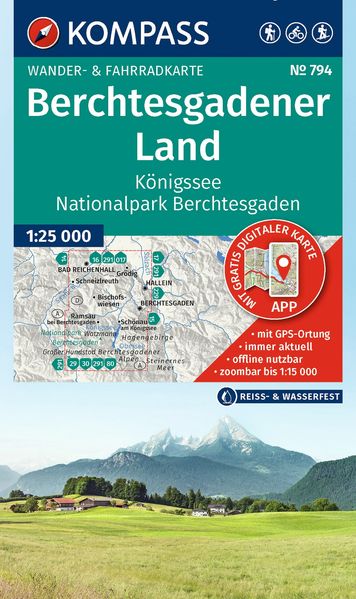 KOMPASS Wanderkarte 794 Berchtesgadener Land Königssee Nationalpark Berchtesgaden 1:25.000