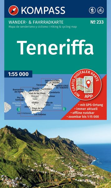 KOMPASS Wanderkarte 233 Teneriffa 1:50.000