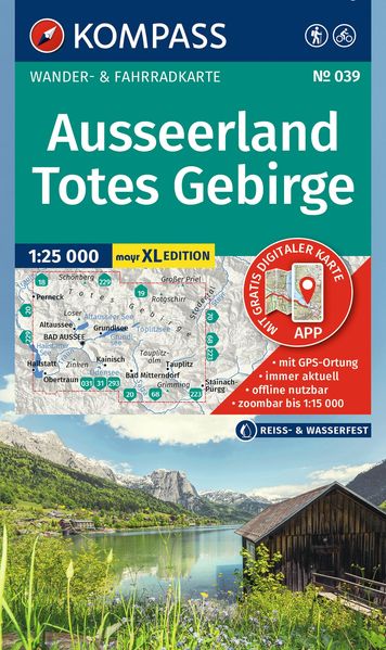 KOMPASS Wanderkarte 039 Ausseerland Totes Gebirge 1:25.000
