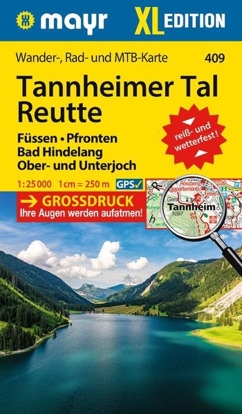 Mayr Wanderkarte Tannheimer Tal Reutte Füssen Pfronten Bad Hindelang Ober- und Unterjoch XL 1:25.000