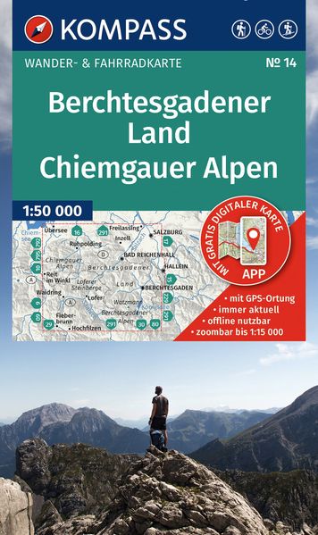 KOMPASS Wanderkarte 14 Berchtesgadener Land Chiemgauer Alpen 1:50.000