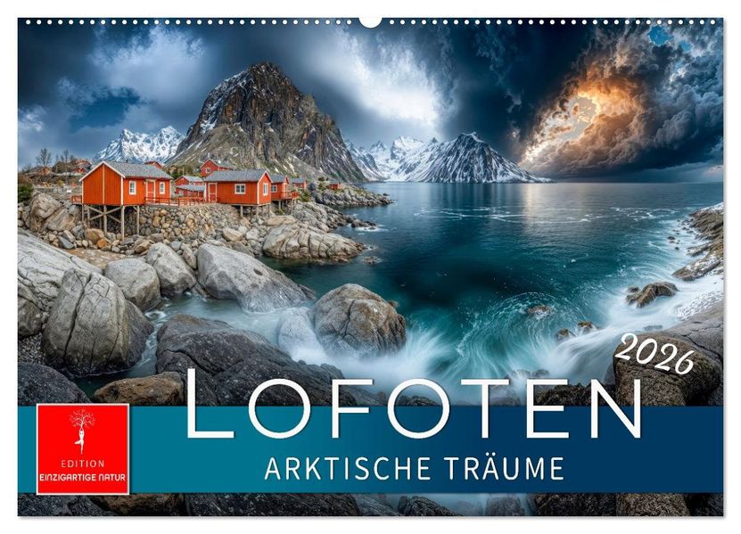 Lofoten - Arktische Träume (Wandkalender 2026 DIN A2 quer) CALVENDO Monatskalender
