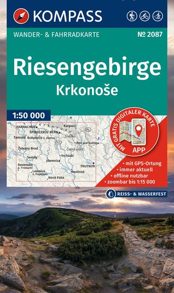 KOMPASS Wanderkarte 2087 Riesengebirge Krkonose 1:50.000