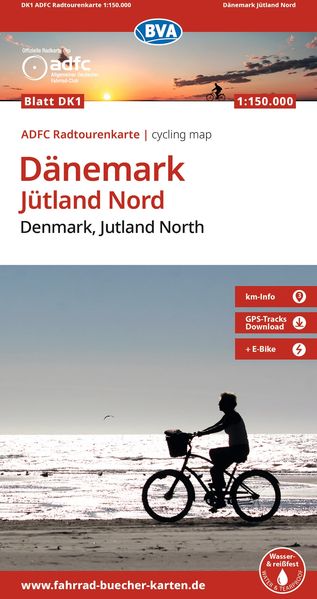 BVA ADFC Radtourenkarte Dänemark Jütland Nord/Denmark Jutland North 1:150.000