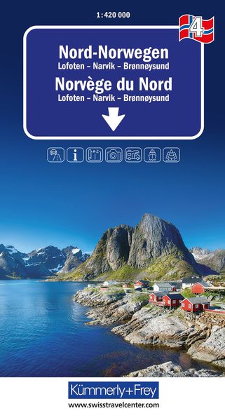 Kümmerly+Frey Regional-Strassenkarte 4 Nord-Norwegen 1:420.000