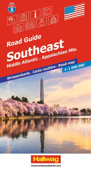 Hallwag Strassenkarte USA Southeast 1:1 Mio.