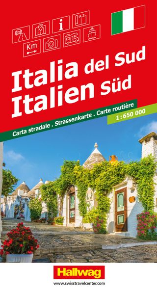Hallwag Strassenkarte Italien Süd 1:650.000
