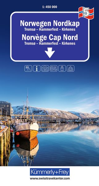Kümmerly+Frey Regional-Strassenkarte 5 Norwegen Nordkap 1:450.000