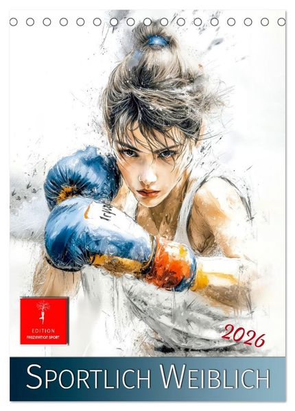 Sportlich Weiblich (Tischkalender 2026 DIN A5 hoch) CALVENDO Monatskalender
