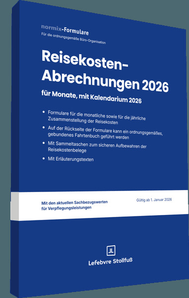 Reisekostenabrechnungen 2026 mit Kalendarium