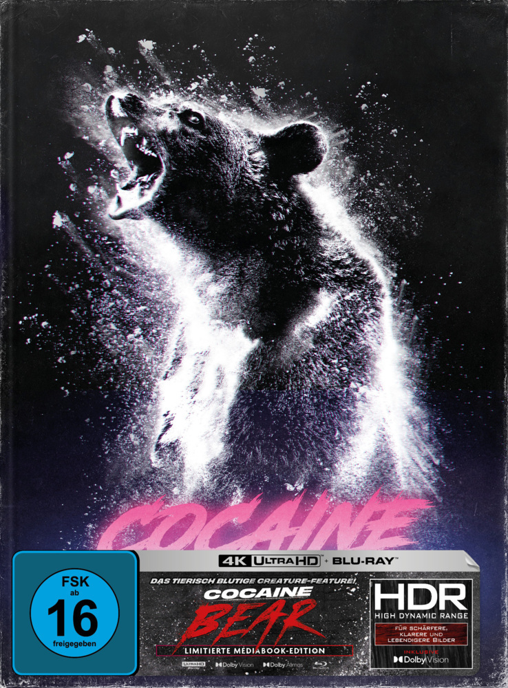 Cocaine Bear2 Blu-ray (Mediabook B - 4K Ultra HD Blu-ray + Blu-ray - 666 Stück)