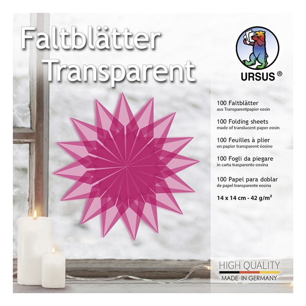 URSUS Faltblätter Faltblätter 'Transparentpapier' 14 x 14 cm eosin 100 Blatt