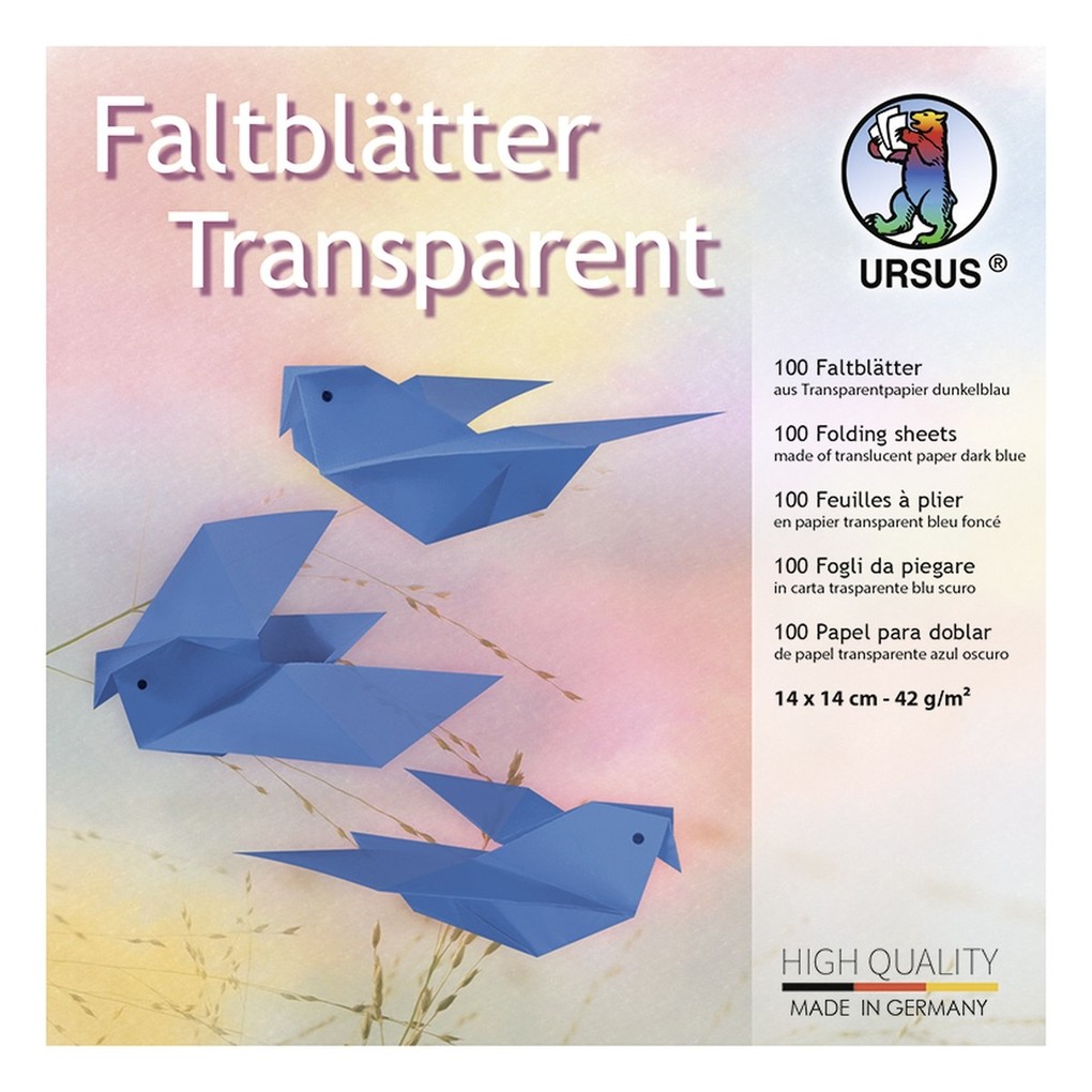 URSUS Faltblätter Faltblätter 'Transparentpapier' 14 x 14 cm dunkelblau 100 Blatt