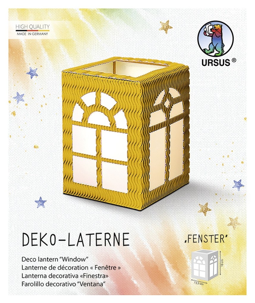 URSUS Laternenzeit Deko-Laterne 'Fenster' sonnengelb
