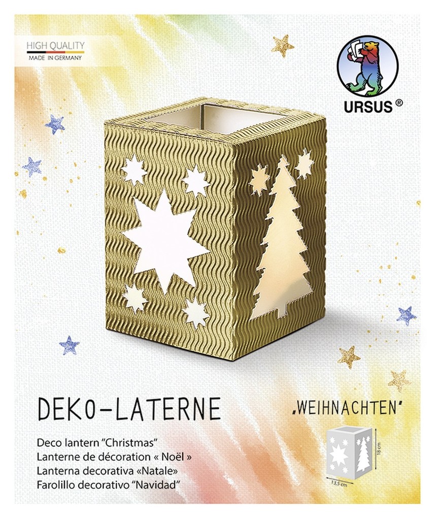 URSUS Laternenzeit Deko-Laterne 'Weihnachten' gold