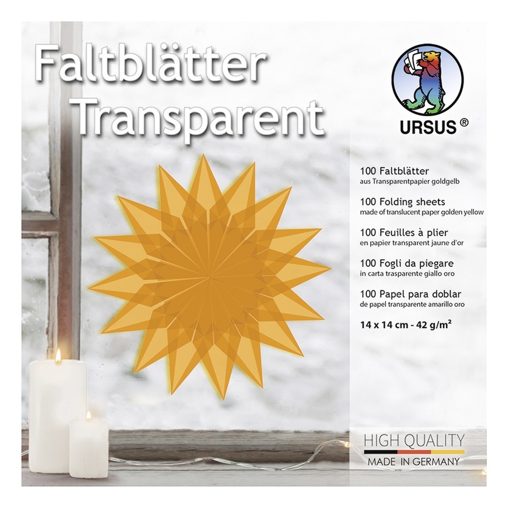 URSUS Faltblätter Faltblätter 'Transparentpapier' 14 x 14 cm goldgelb 100 Blatt