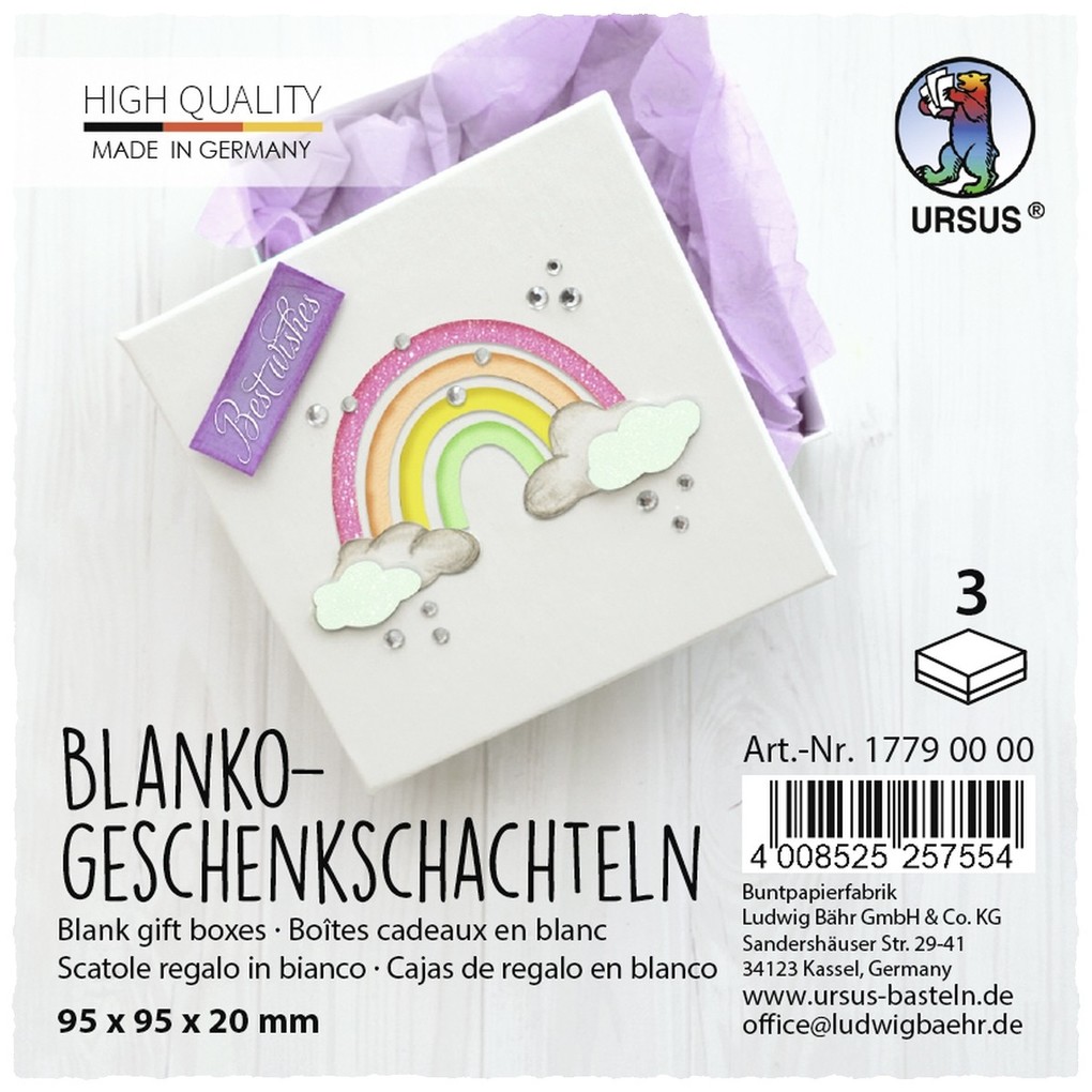 URSUS Blankoartikel Blanko-Geschenkschachteln 3er Set
