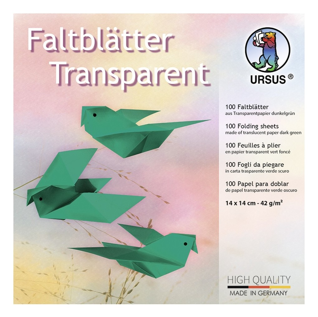 URSUS Faltblätter Faltblätter 'Transparentpapier' 14 x 14 cm dunkelgrün 100 Blatt