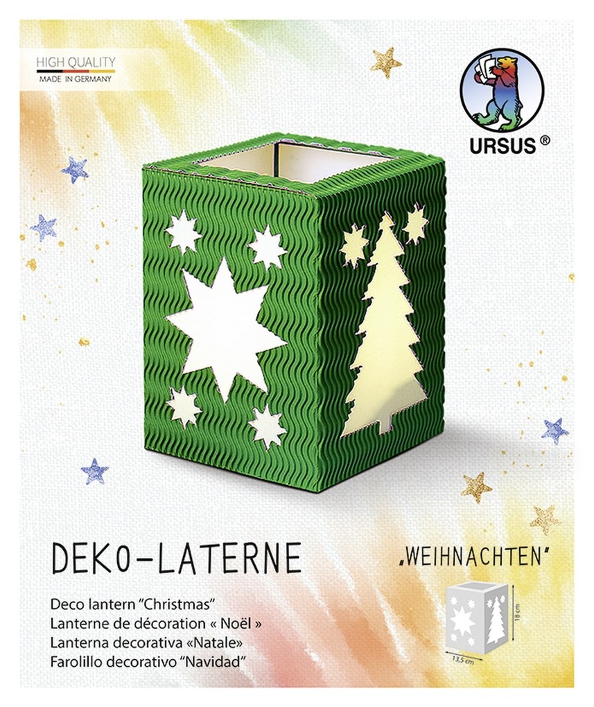 URSUS Laternenzeit Deko-Laterne 'Weihnachten' dunkelgrün