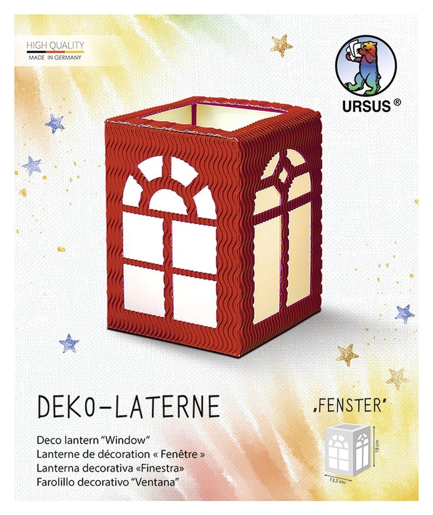 URSUS Laternenzeit Deko-Laterne 'Fenster' rubinrot