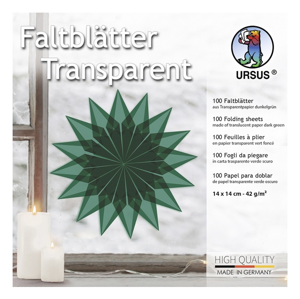 URSUS Faltblätter Faltblätter 'Transparentpapier' 14 x 14 cm dunkelgrün 100 Blatt