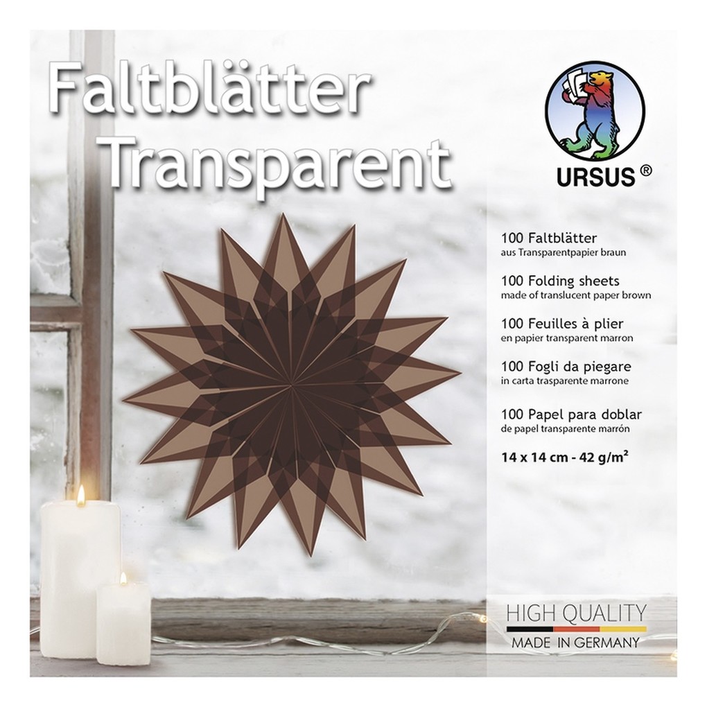 URSUS Faltblätter Faltblätter 'Transparentpapier' 14 x 14 cm braun 100 Blatt