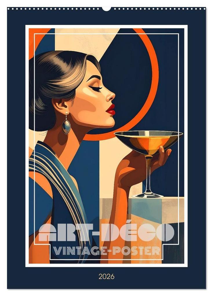 Art-Déco Vintage-Poster (Wandkalender 2026 DIN A2 hoch) CALVENDO Monatskalender