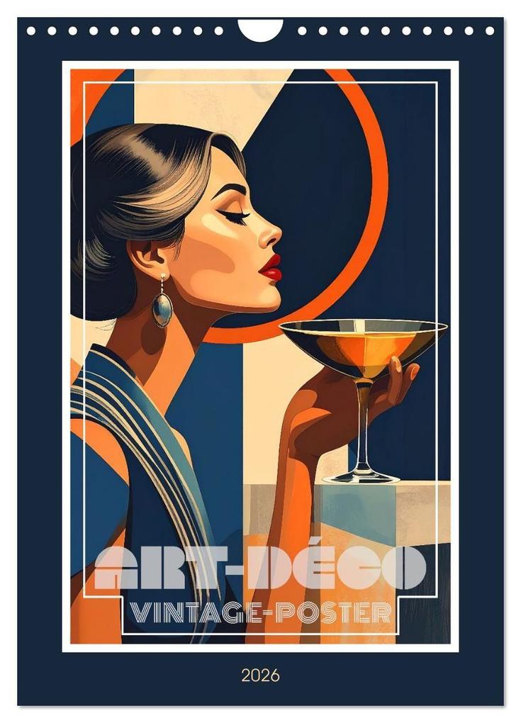 Art-Déco Vintage-Poster (Wandkalender 2026 DIN A4 hoch) CALVENDO Monatskalender