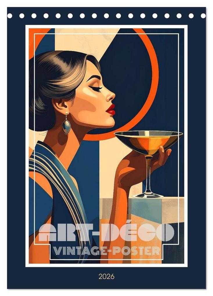 Art-Déco Vintage-Poster (Tischkalender 2026 DIN A5 hoch) CALVENDO Monatskalender