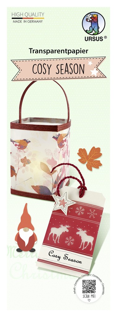 URSUS Basispapiere Transparentpapier 'Cosy Season' 10 x 27 cm 100 Blatt