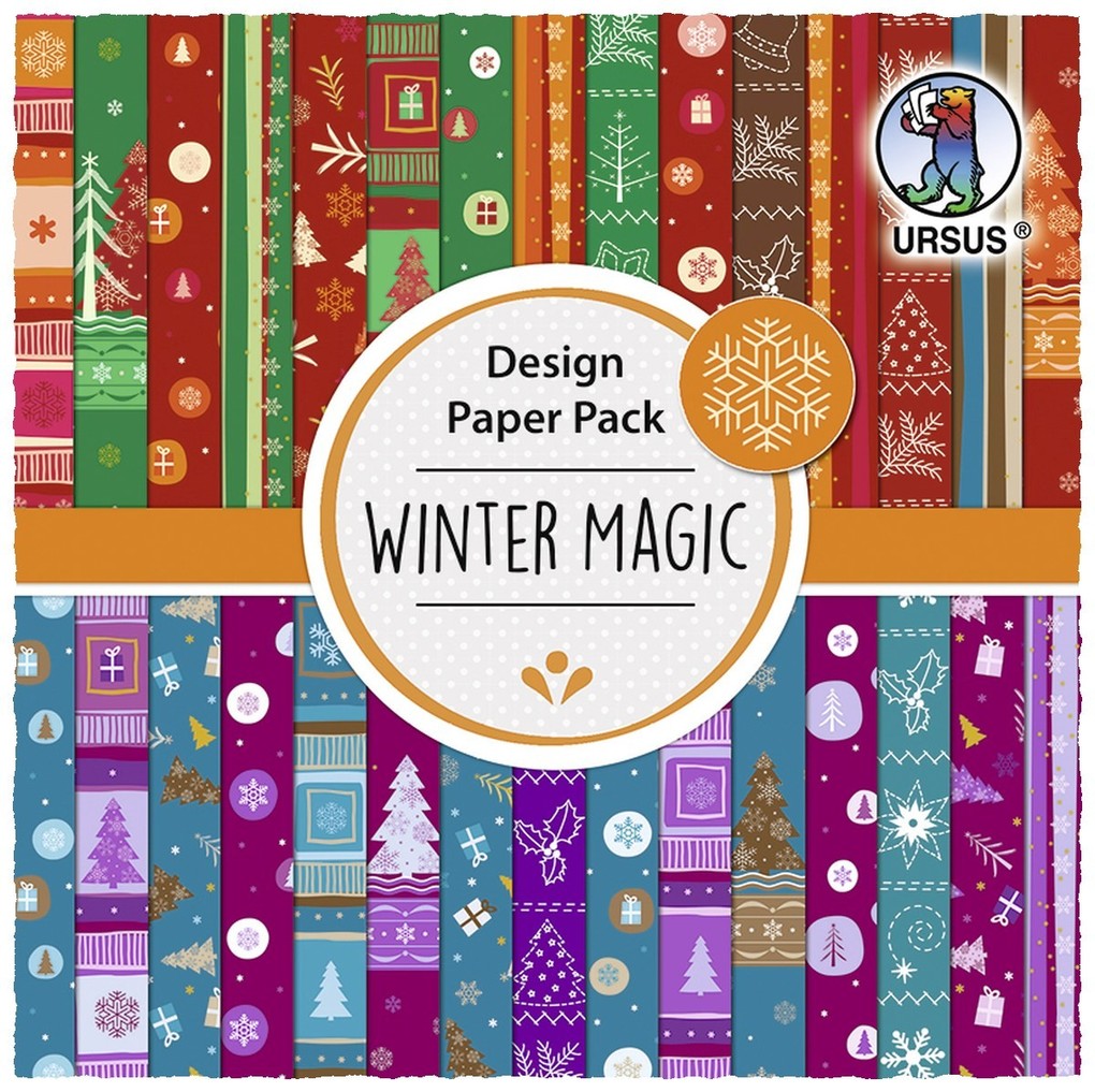 URSUS Spezialpapiere Design Paper Pack 'Winter Magic' 30 Blatt
