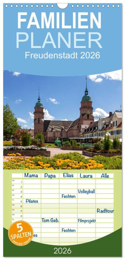 Familienplaner 2026 - Freudenstadt 2026 mit 5 Spalten (Wandkalender 21 x 45 cm) CALVENDO