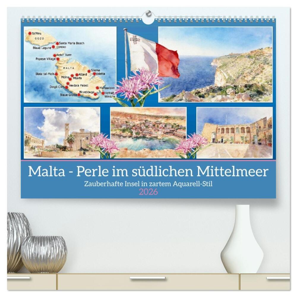 Malta - Perle im südlichen Mittelmeer (hochwertiger Premium Wandkalender 2026 DIN A2 quer) Kunstdruck in Hochglanz