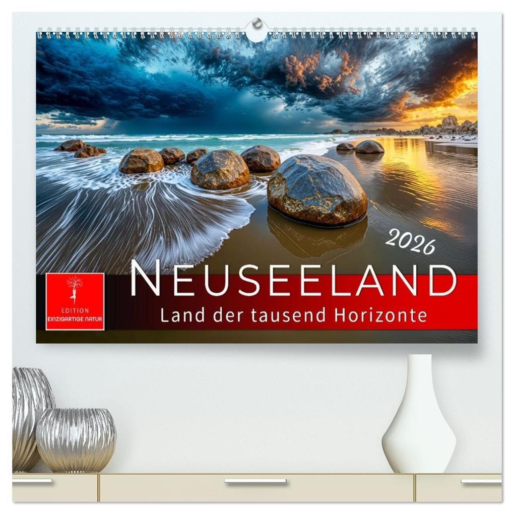 Neuseeland - Land der tausend Horizonte (hochwertiger Premium Wandkalender 2026 DIN A2 quer) Kunstdruck in Hochglanz