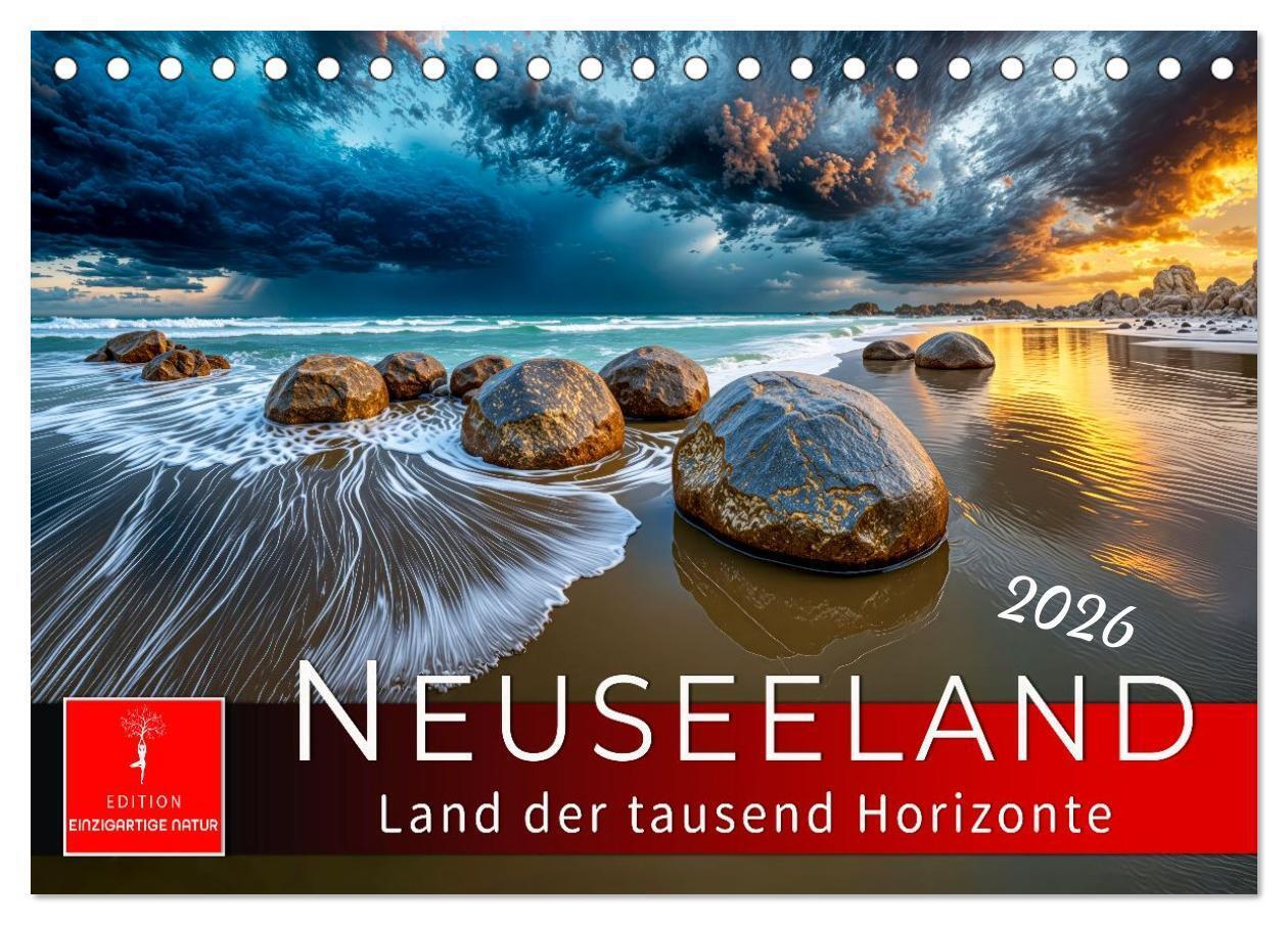 Neuseeland - Land der tausend Horizonte (Tischkalender 2026 DIN A5 quer) CALVENDO Monatskalender