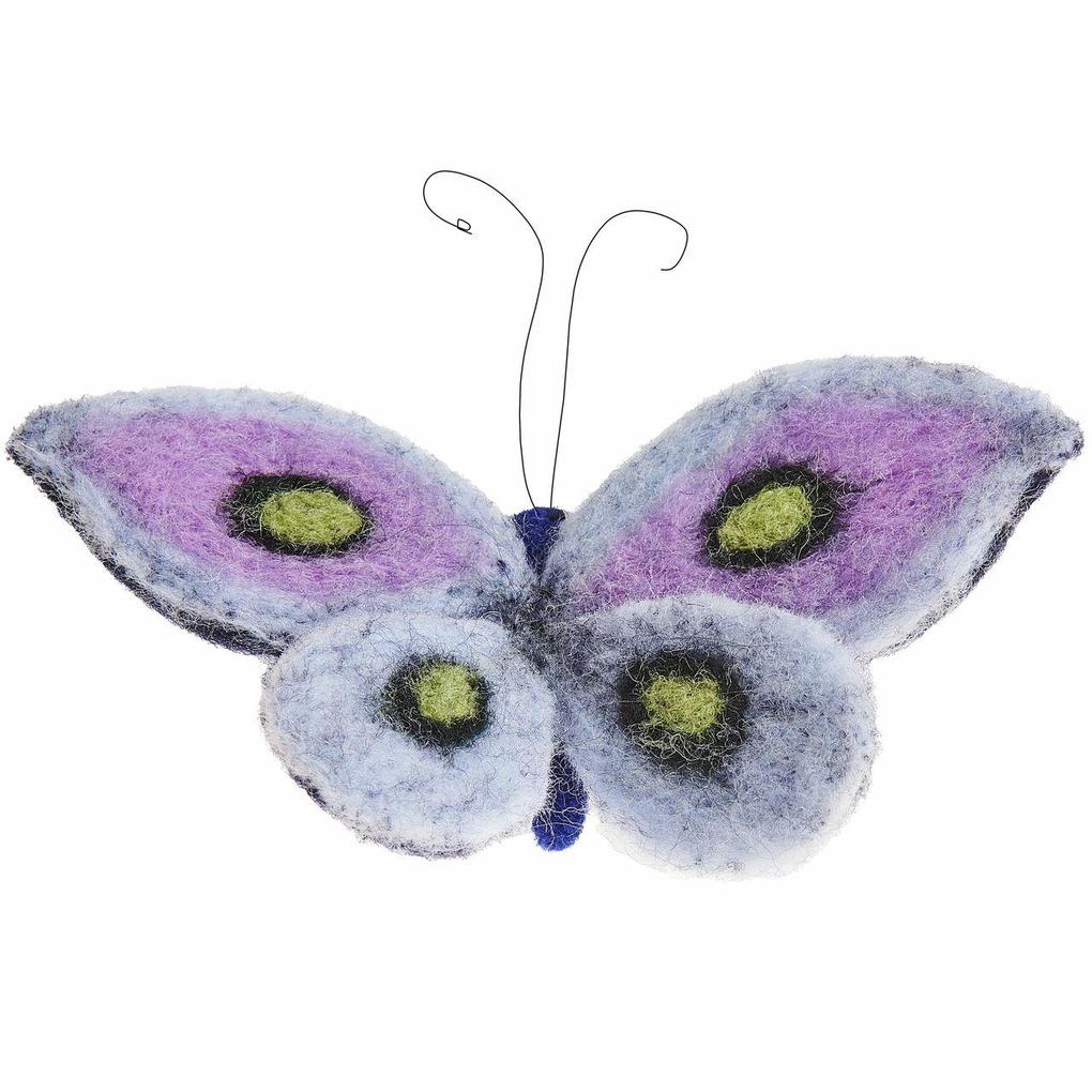 Aufhänger Filz-Schmetterling dunkelblau 10 x 105 x 7cm