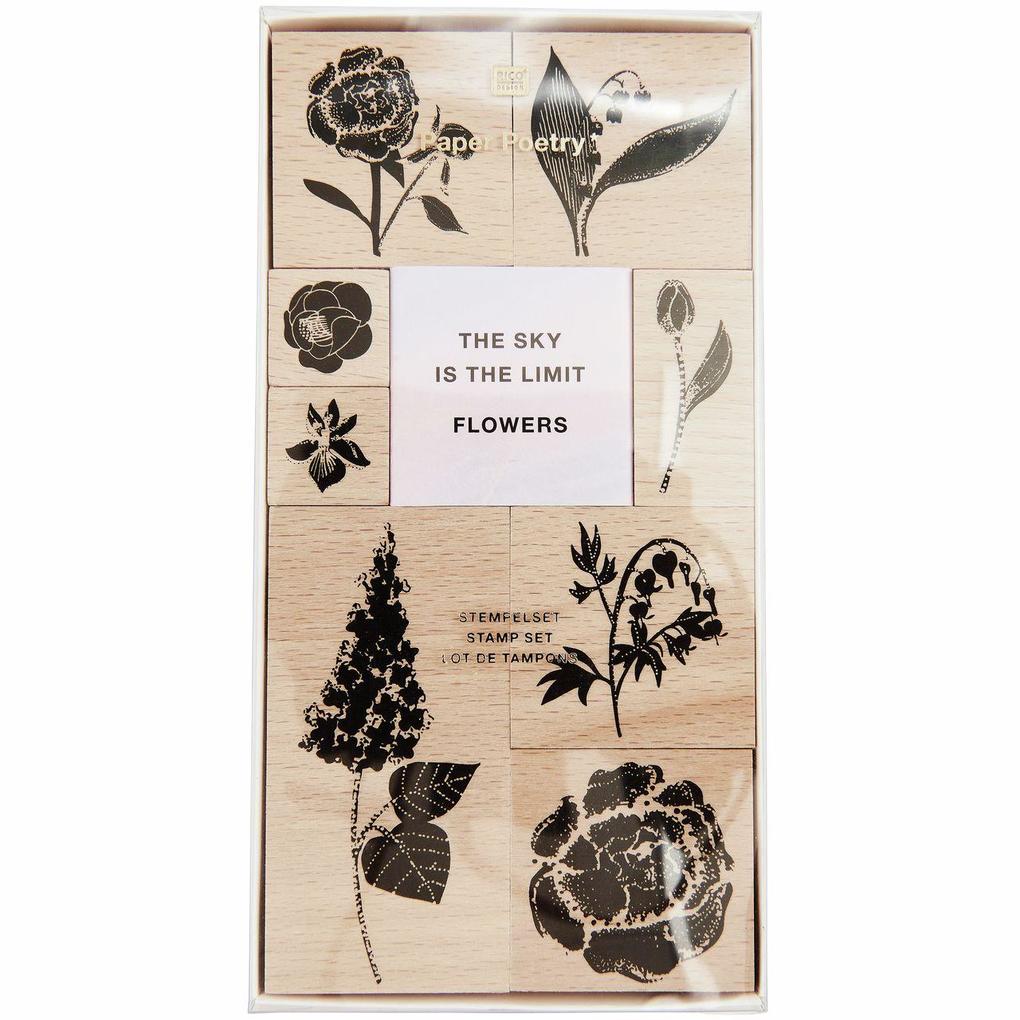 Stempelset Blumen FSC 100% 9 Stempel