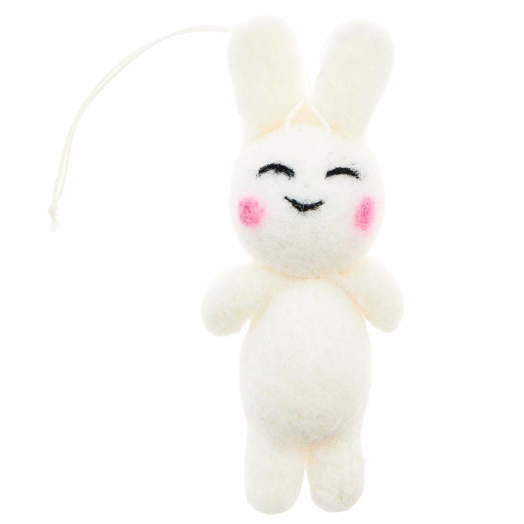 Anhänger Filz-Hase 3D Weiß 85 x 39 x 24cm